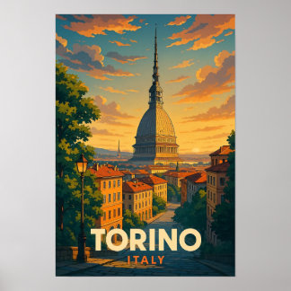 Reiseplakat Vintage Torino Italien Poster