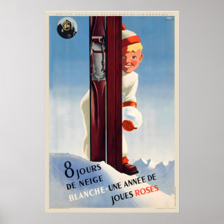 Reiseplakat Vintage Zugreise Eisenbahn Vintage Ski Poster