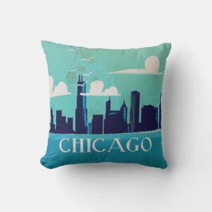 Reiseplakat von Chicago Kissen