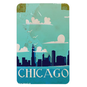 Reiseplakat von Chicago Magnet