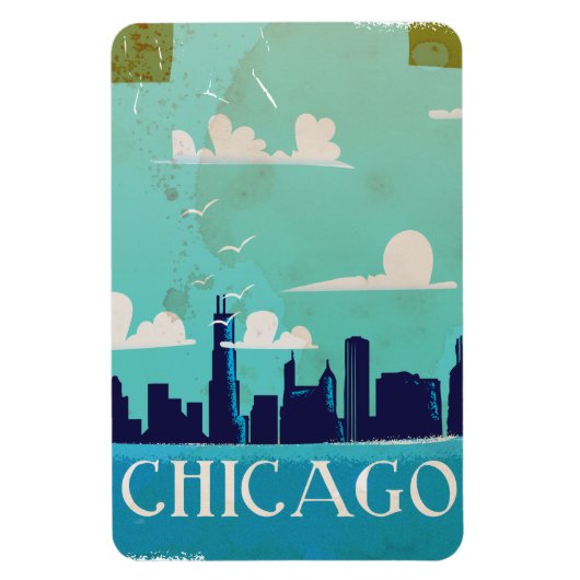 Reiseplakat von Chicago Magnet (Vertikal)