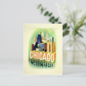 Reiseplakat von Chicago Postkarte (Stehend Vorderseite)