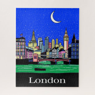 Reiseplakat von London unter dem Night Sky Puzzle