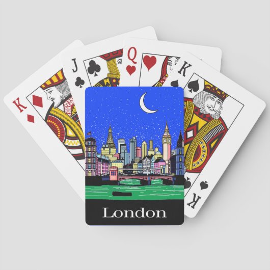 Reiseplakat von London unter dem Night Sky Spielkarten (Rückseite)
