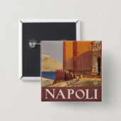 Reiseplakat von Vesuv und der Bucht von Neapel Button (Vorne & Hinten)