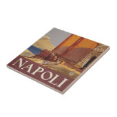 Reiseplakat von Vesuv und der Bucht von Neapel Fliese (Seite)