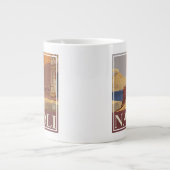 Reiseplakat von Vesuv und der Bucht von Neapel Jumbo-Tasse (Vorderseite)