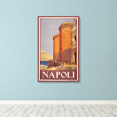 Reiseplakat von Vesuv und der Bucht von Neapel Leinwanddruck (Insitu (Holzboden))