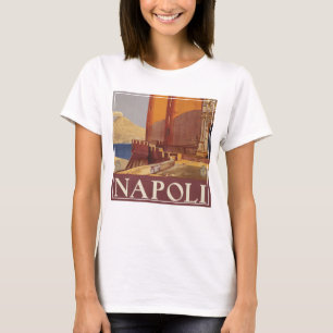 Reiseplakat von Vesuv und der Bucht von Neapel T-Shirt