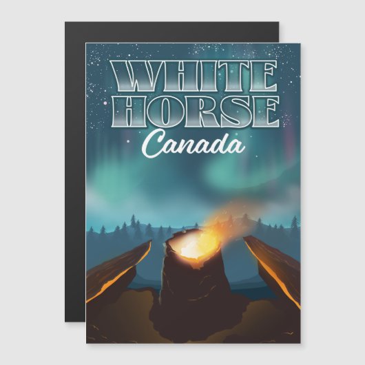 Reiseplakat von White Horse Canada Magnetkarte (Vorne/Hinten)