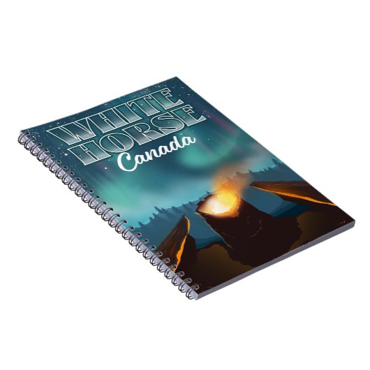 Reiseplakat von White Horse Canada Notizblock (Rechte Seite)