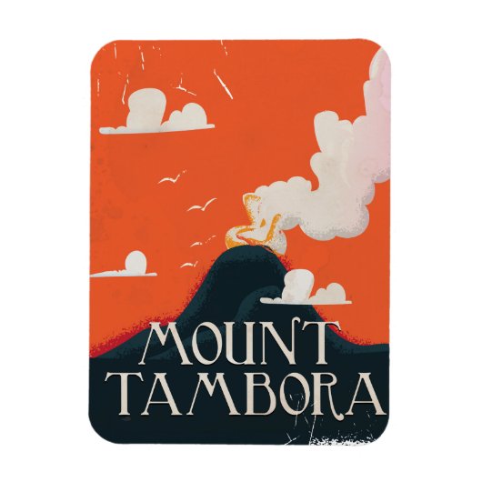 Reiseplakat Vulkan Mount Tambora Magnet (Vertikal)