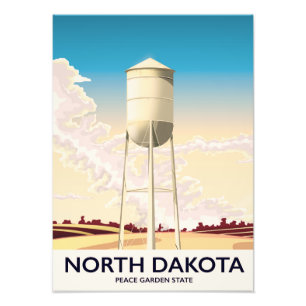 Reiseplakat Wasserturm North Dakota Fotodruck