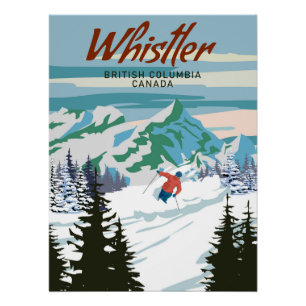 Reiseplakat Whistler Ski Resort Vintag Poster