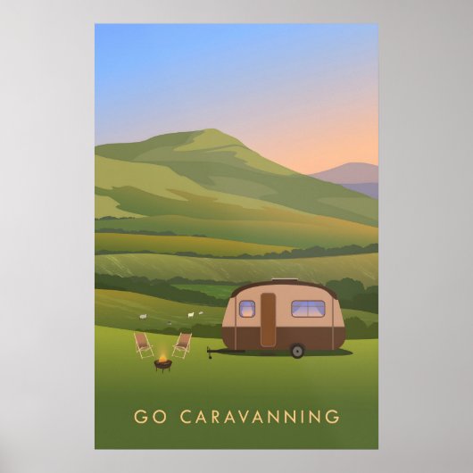 Reiseplakat Wohnwagenfahren Poster (Vorne)