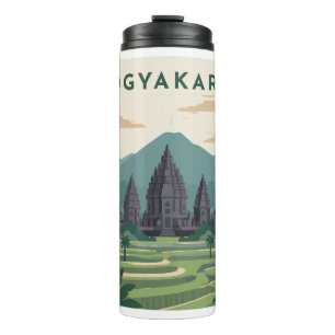 Reiseplakat Yogyakarta Indonesien Thermosbecher