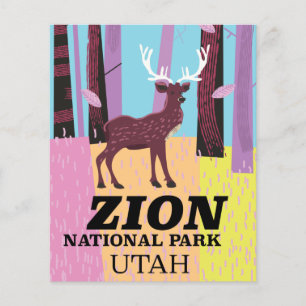 Reiseplakat Zion National Park Utah. Flyer