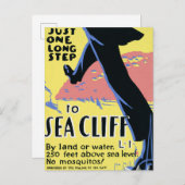 Reiseplakat zur Förderung von Sea Cliff, Long Isla Postkarte (Vorne/Hinten)