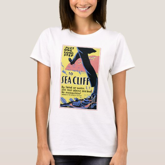 Reiseplakat zur Förderung von Sea Cliff, Long Isla T-Shirt (Vorderseite)