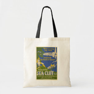 Reiseplakat zur Förderung von Sea Cliff, Long Isla Tragetasche