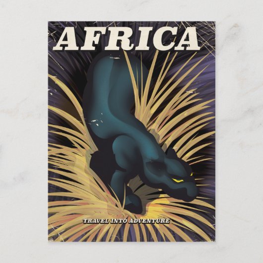 Reiseplakatdruck in Afrika Postkarte (Vorderseite)