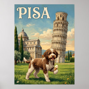 Reiseplakate im Vintage-Stil   Pisa Italien Schief Poster