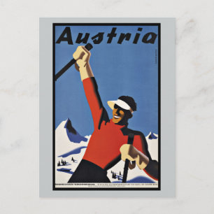 Reiseplakate Österreich Skisport Vintage Postkarte