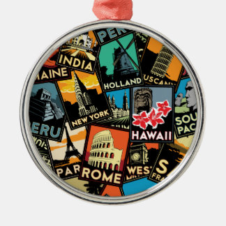 Reiseplakate Retro Vintage Europa Asien USA Ornament Aus Metall
