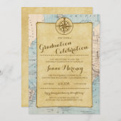 Reiseplan Abschluss Celebration Einladung (Vorne/Hinten)