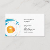 Reiseplan Agent Beach Sun Ocean Airplane Urlaub Visitenkarte (Rückseite)