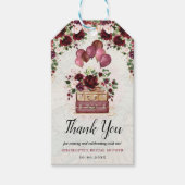 Reiseplan Balloons Burgundy Blush Brautparty Geschenkanhänger (Vorderseite)