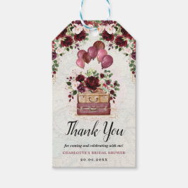 Reiseplan Balloons Burgundy Blush Brautparty Geschenkanhänger