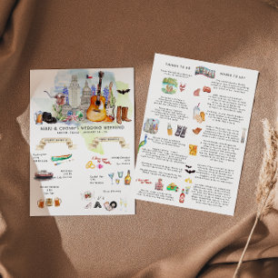 Reiseplan für das Hochzeitswochenende   Austin, Te Einladung