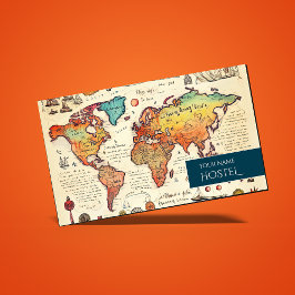 Reiseplan Herberge Vintages Retro im alten Stil ze Visitenkarte