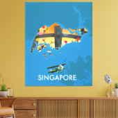 Reiseplan Singapurs Leinwanddruck (Insitu (Wohnzimmer))