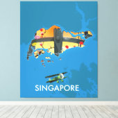 Reiseplan Singapurs Leinwanddruck (Insitu (Holzboden))