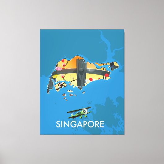 Reiseplan Singapurs Leinwanddruck (Vorderseite)