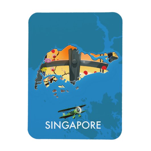 Reiseplan Singapurs Magnet (Vertikal)