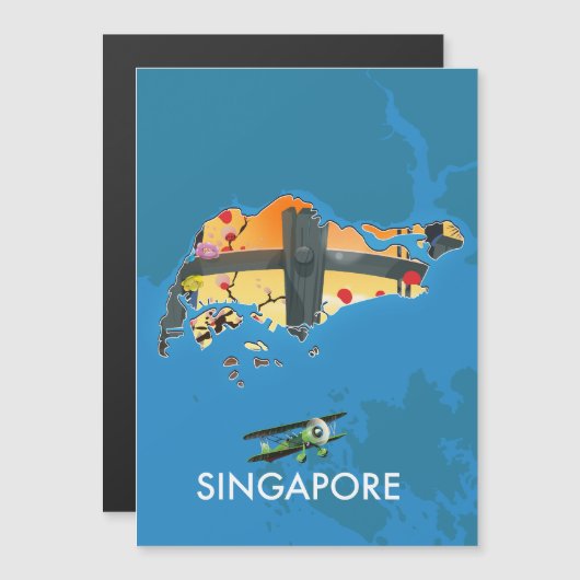 Reiseplan Singapurs Magnetkarte (Vorne/Hinten)