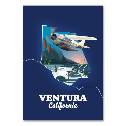 Reiseplan Ventura California Tischnummer (Vorderseite)