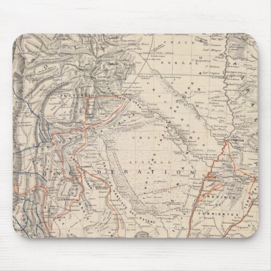 Reiseplan von Dr. V. Martin de Moussy Mousepad (Vorne)