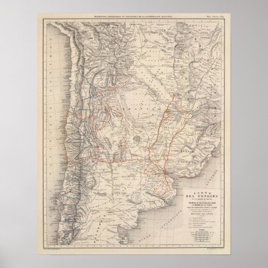 Reiseplan von Dr. V Martin de Moussy Poster (Vorne)