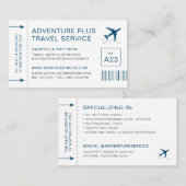 Reiseplaner Agent Boarding Pass Visitenkarte (Vorne/Hinten)