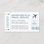 Reiseplaner Agent Boarding Pass Visitenkarte (Vorderseite)