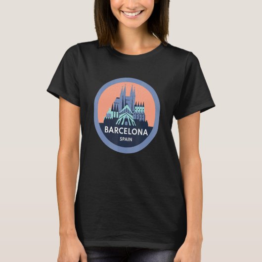 Reiseplaner Barcelona Spanien Liebe Spanien T-Shirt (Vorderseite)