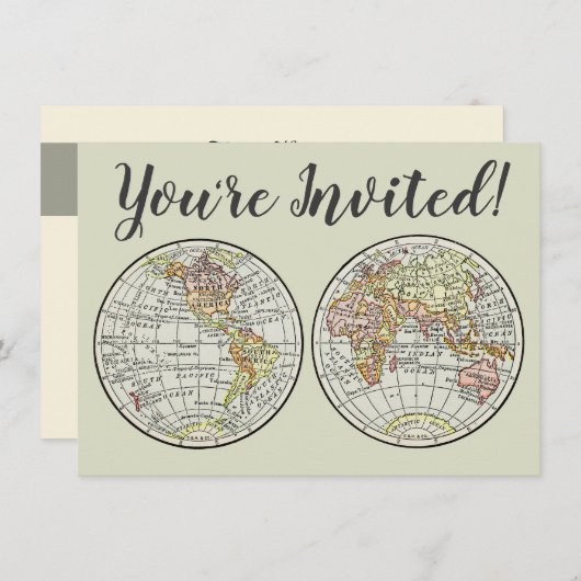 Reiseplaner Erde 1916 Welatlas Einladung (Vorne/Hinten)