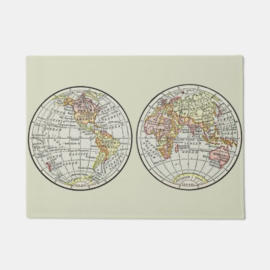 Reiseplaner Erde 1916 Welatlas Fußmatte (Vorderseite)