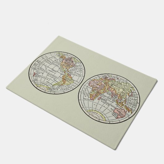 Reiseplaner Erde 1916 Welatlas Fußmatte (Schrägansicht)