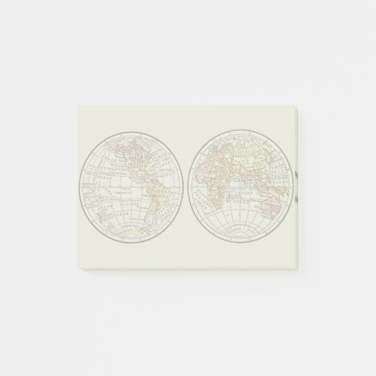 Reiseplaner Erde 1916 Welatlas Post-it Klebezettel (Vorderseite)