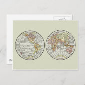 Reiseplaner Erde 1916 Welatlas Postkarte (Vorne/Hinten)